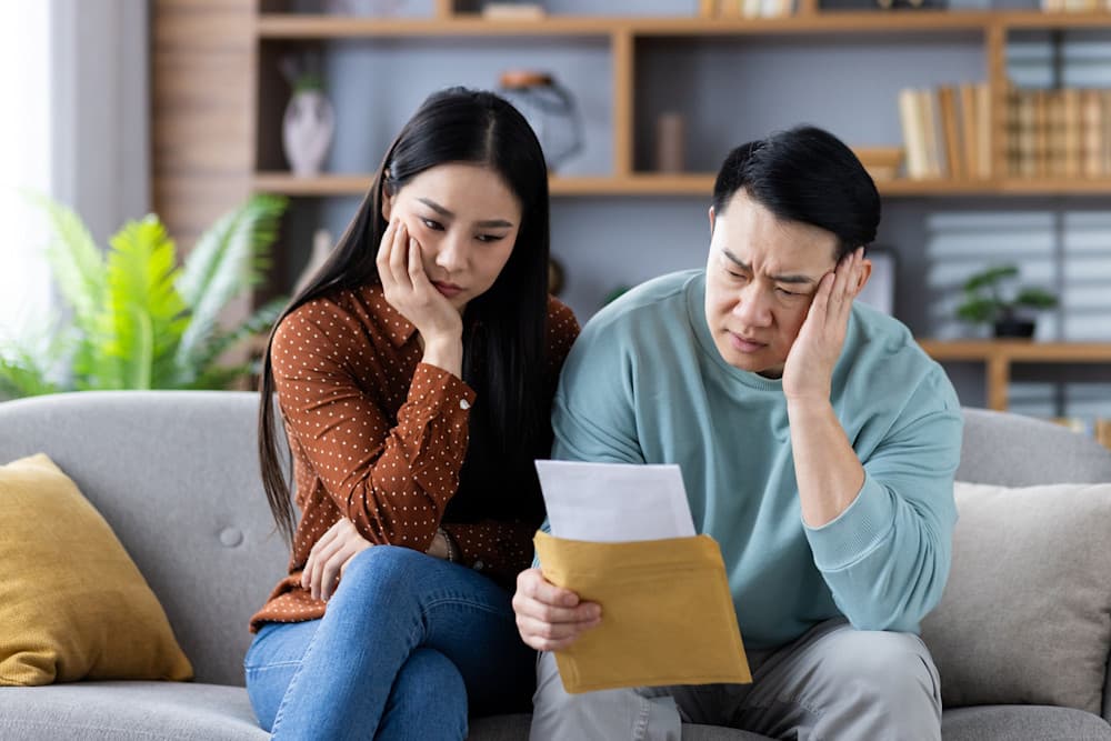 family receiving healthcare bill