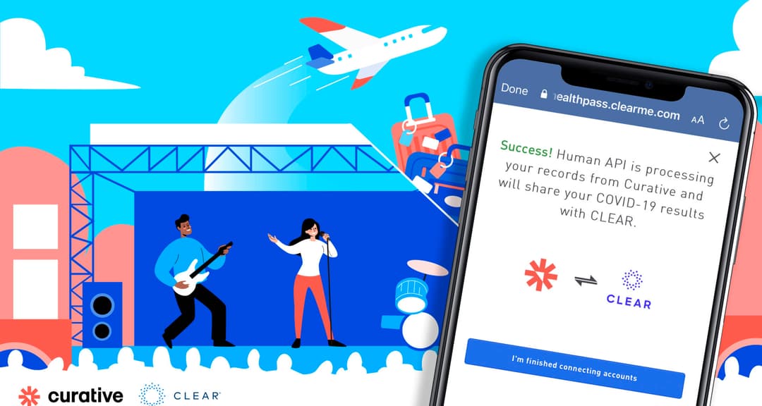 Curative Partners with CLEAR and Human API for Health Pass Integration