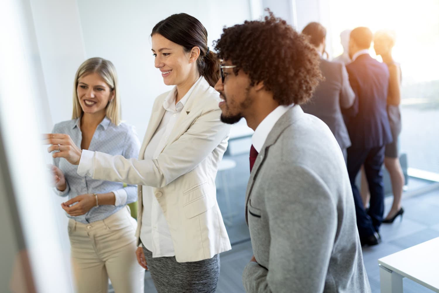 business people working together and brainstorming