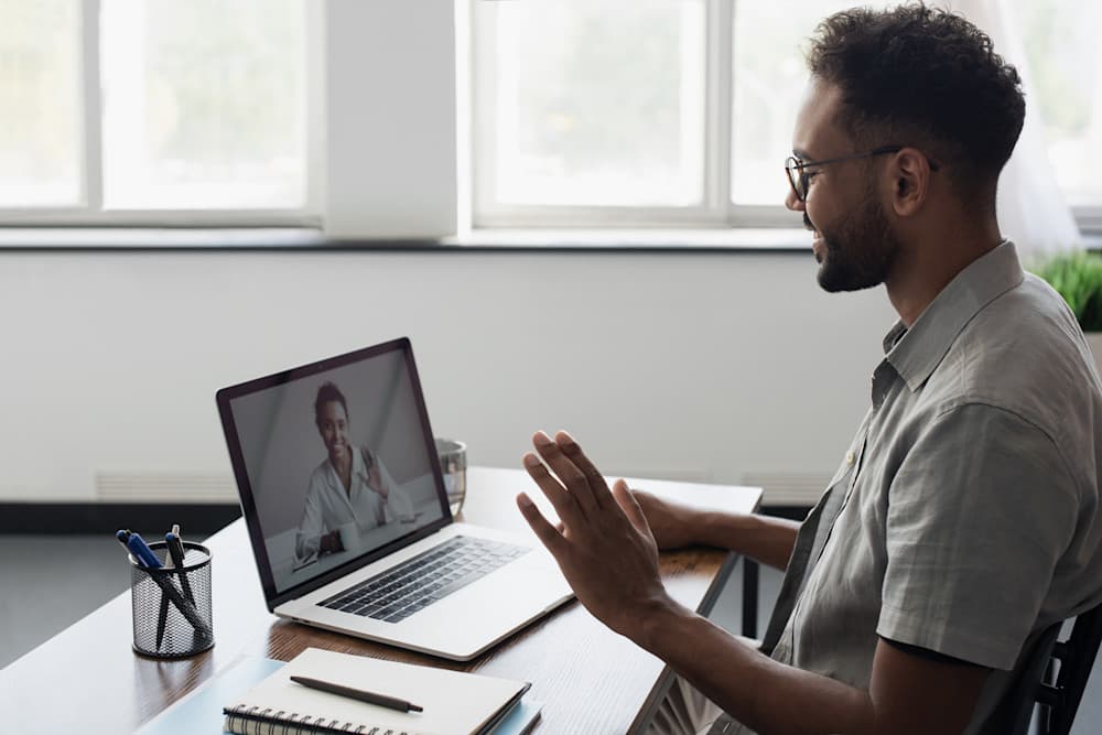 Man completing his Baseline Visit