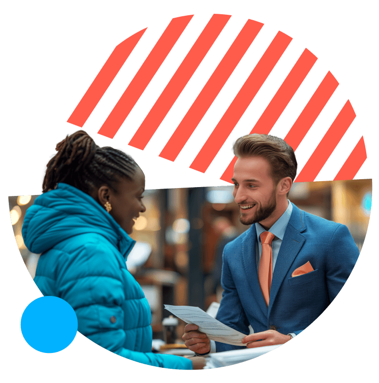 coworkers having a conversation