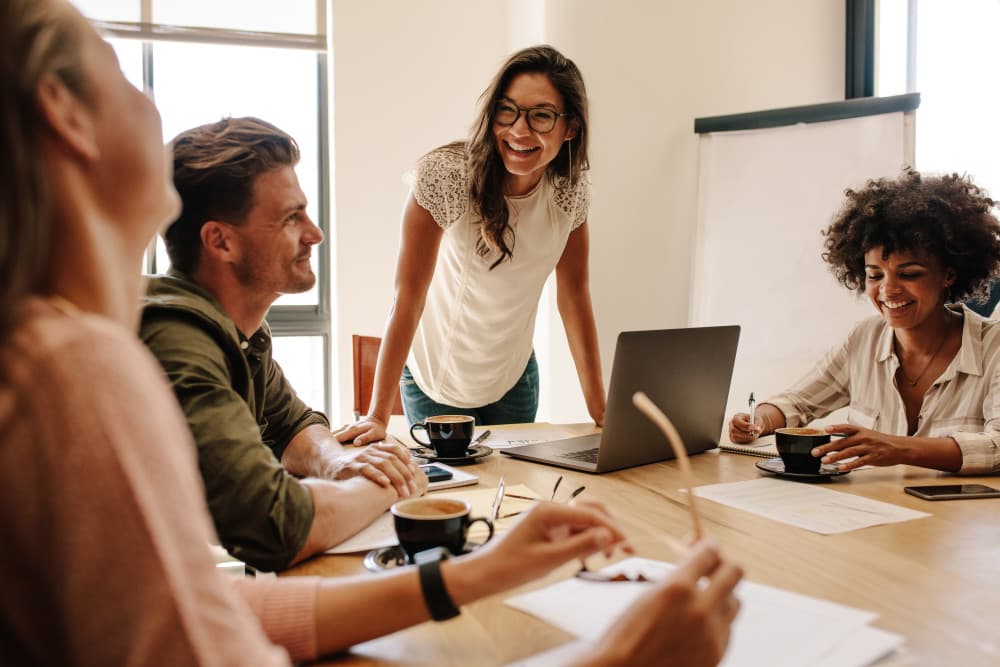 Group of executives discussing during a meeting